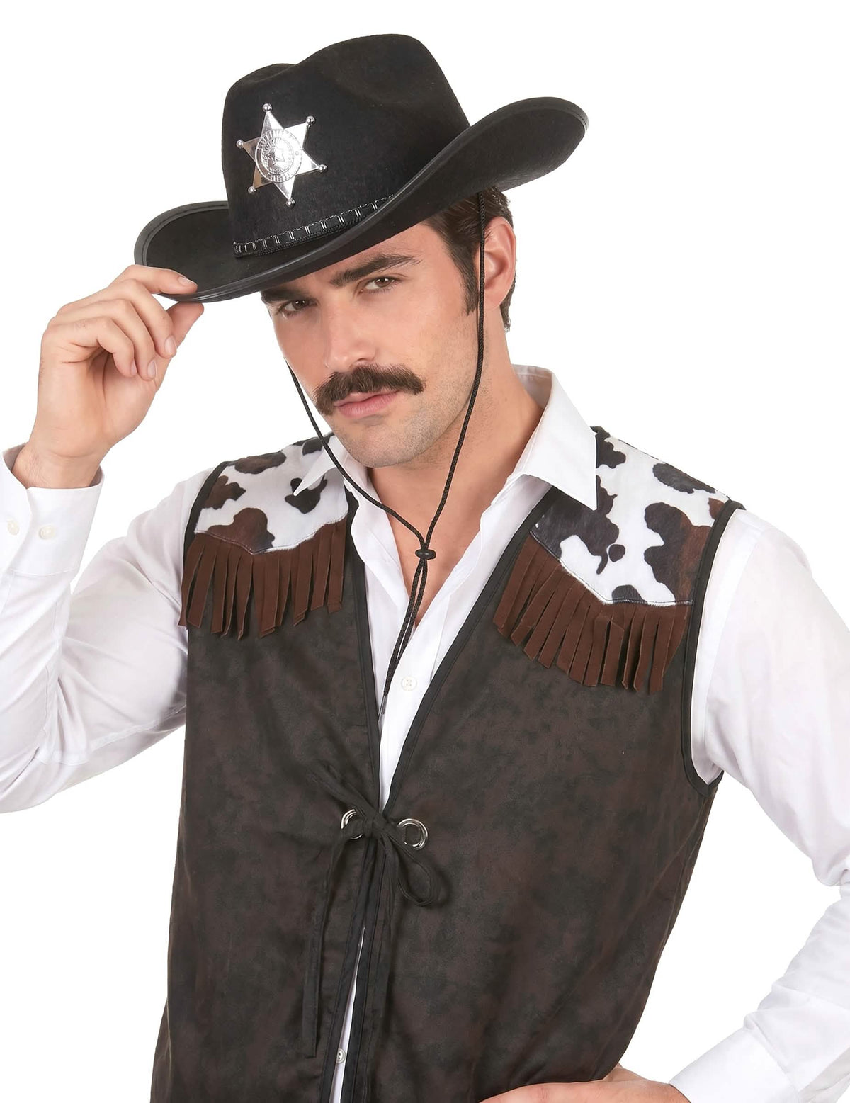 Sombrero Sherif negro adulto