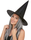 Sombrero Halloween bruja negro pelo gris adulto