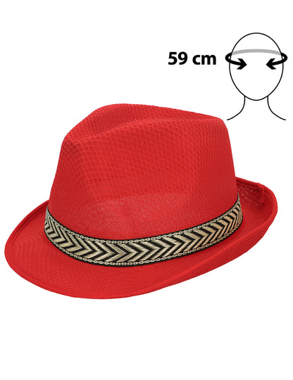 Sombrero borsalino disco rojo adulto