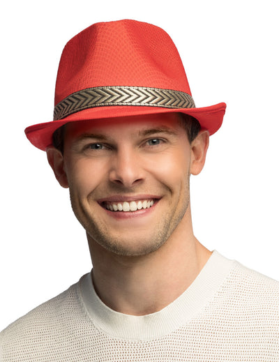 Sombrero borsalino disco rojo adulto