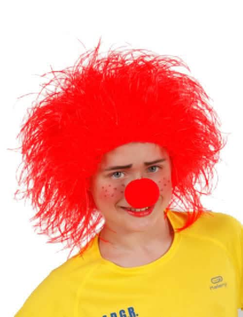 Peluca de payaso para niño rojo