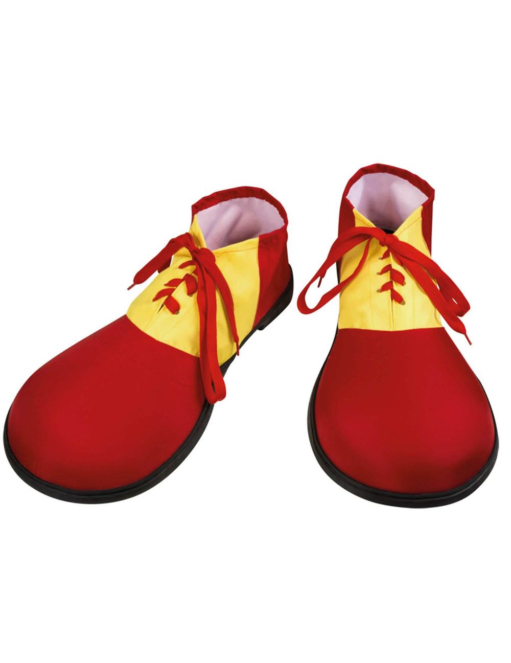 Zapatos de payaso para adulto rojos y amarillos