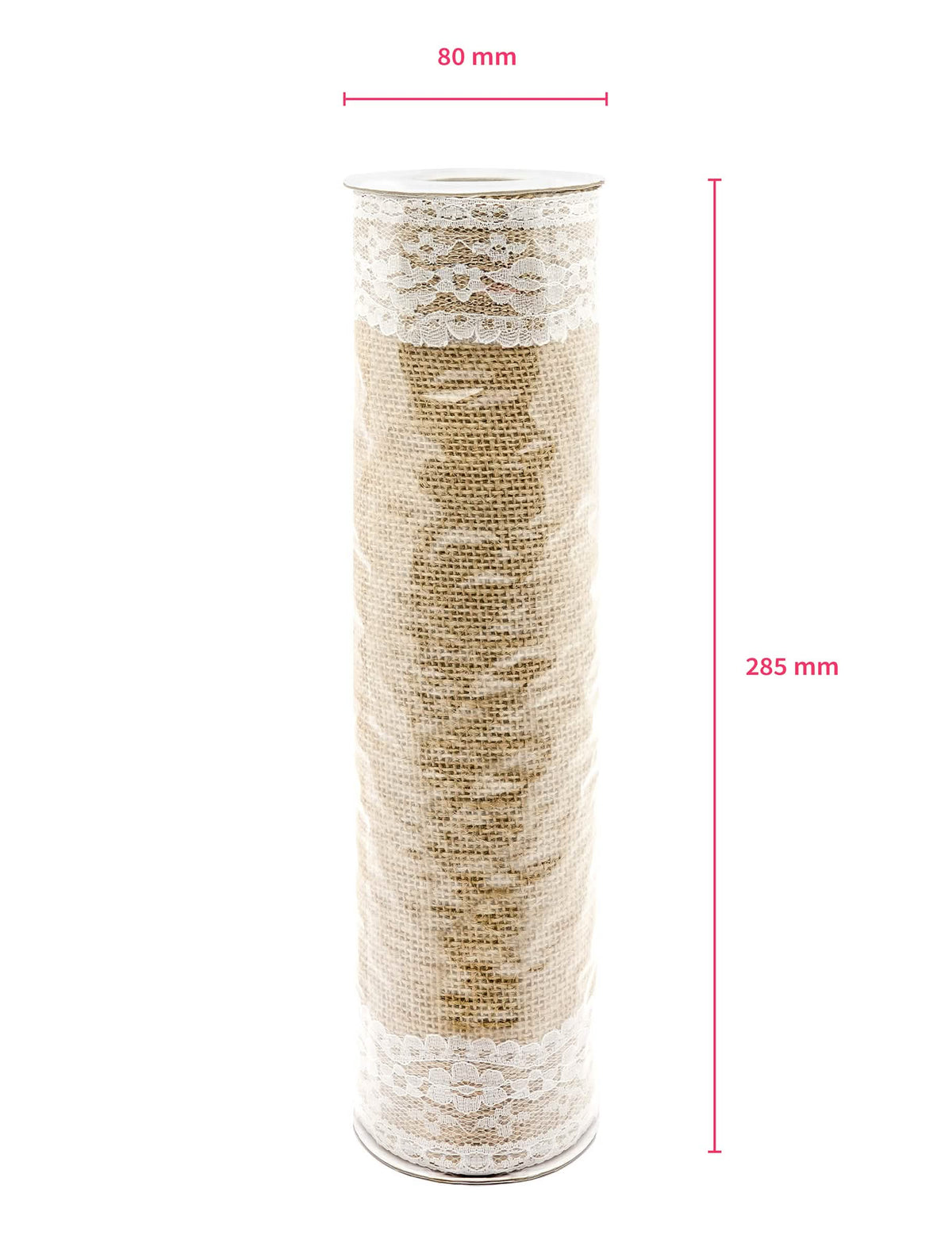 Dimensions du rouleau du chemin de table en jute bordures dentelle pour mariage