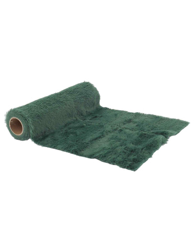 Camino de mesa de piel sintética verde inglés 28 cm x 3 m