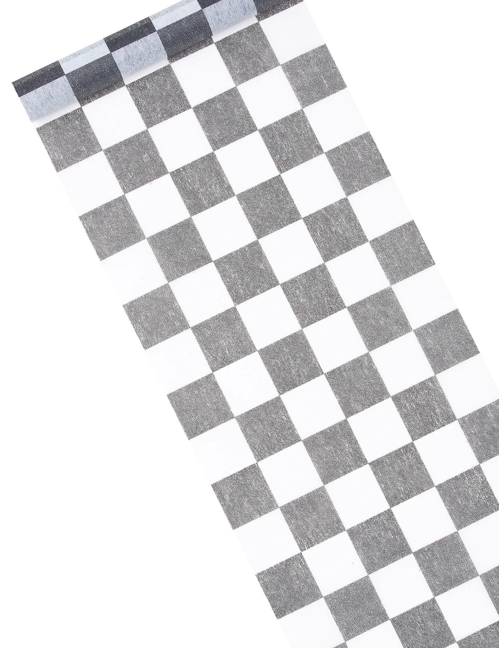 Chemin de table intissé damier noir et blanc
