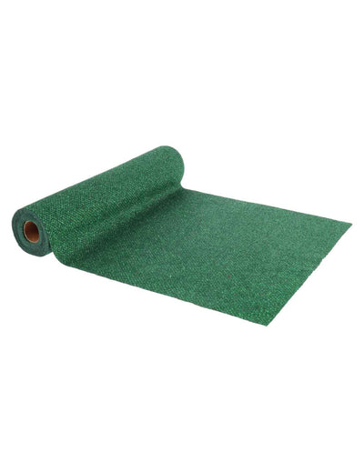 Camino de mesa rombos terciopelo verde con purpurina 28 cm x 3 m