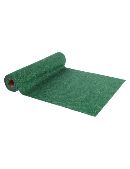 Camino de mesa rombos terciopelo verde con purpurina 28 cm x 3 m