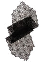 Camino de mesa de telaraña de encaje negro 44 cm x 1,82 m