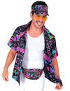 Camisa negra con estampado de los 90 para adultos