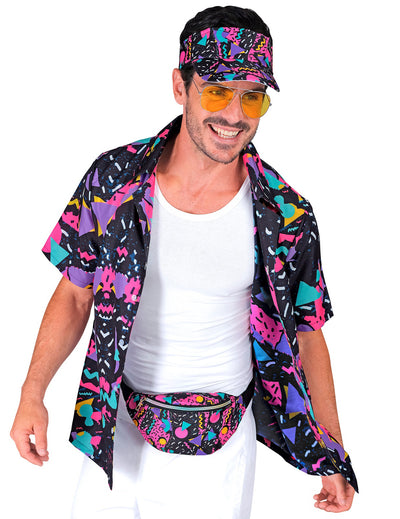 Camisa negra con estampado de los 90 para adultos
