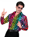 Camisa de tigre arco iris para hombre