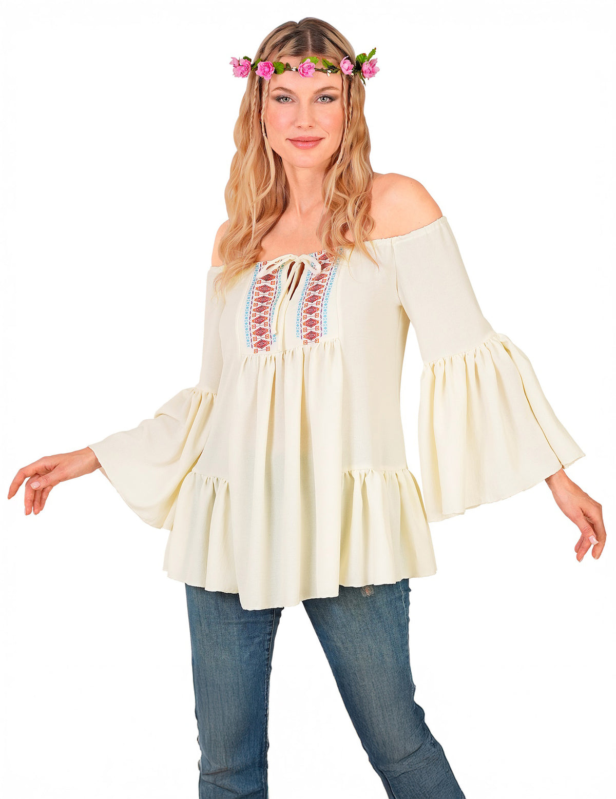 Camisa hippie años 60 para mujer
