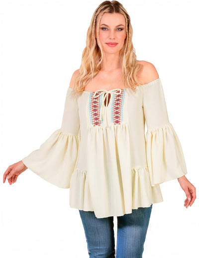Camisa hippie años 60 para mujer