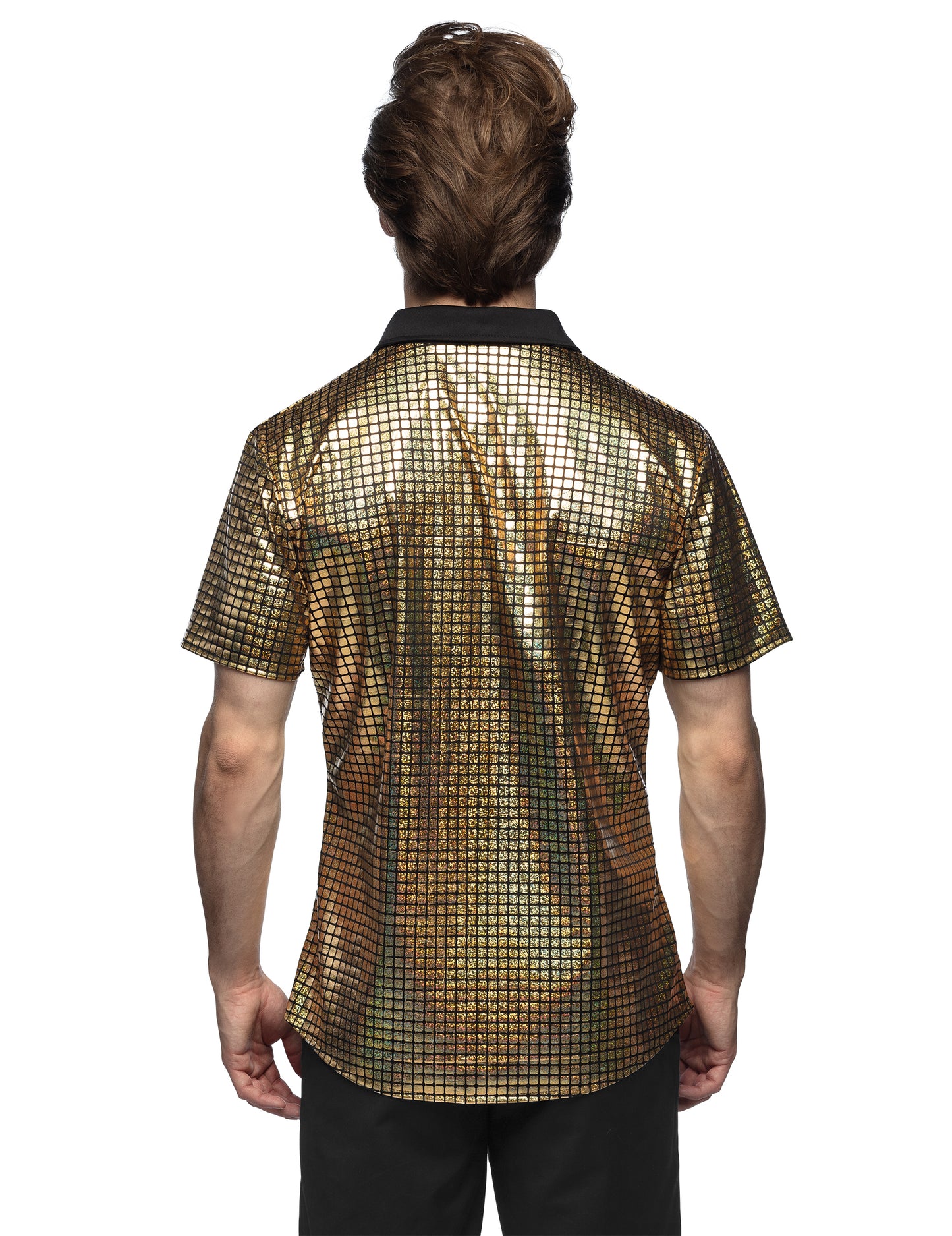 Vue de dos de la chemise boule à facettes disco