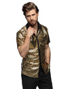 Chemise boule à facettes disco pour homme dorée à manches courtes