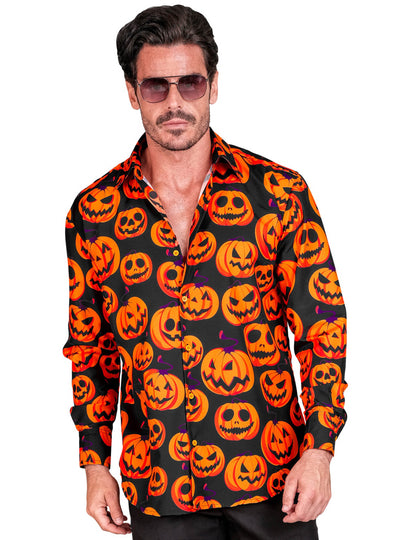 Camisa con estampado de calabaza para hombre