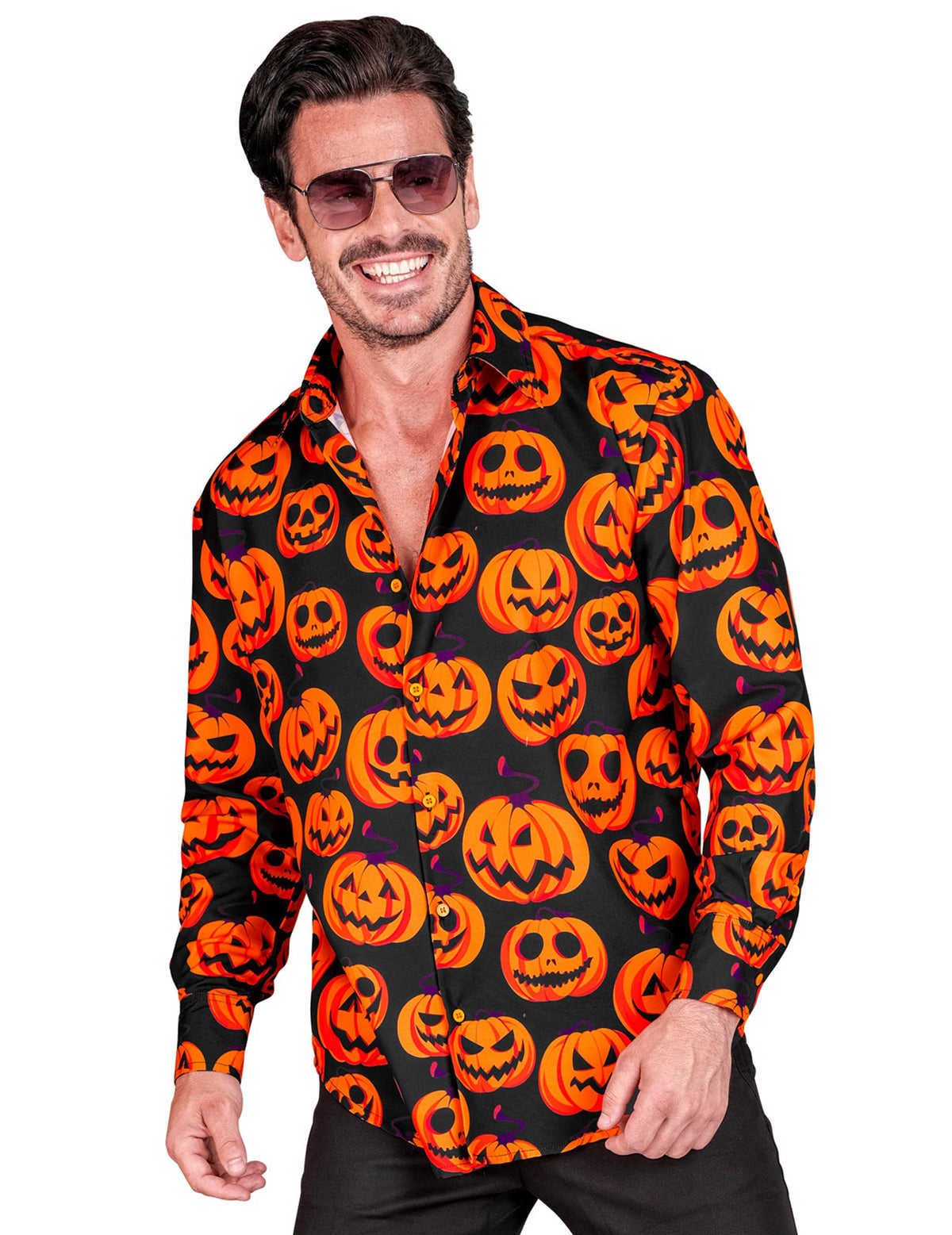 Camisa con estampado de calabaza para hombre