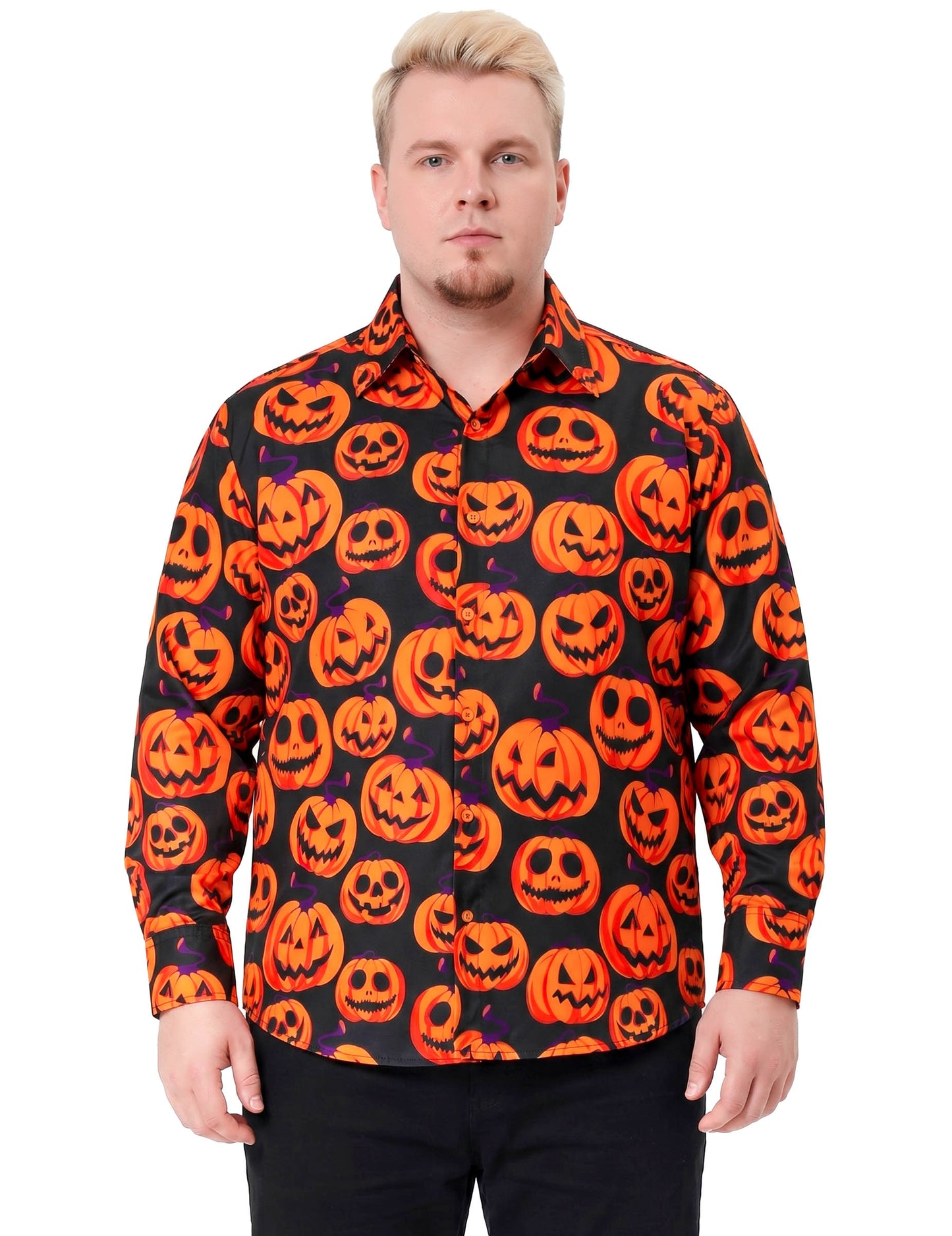 Camisa con estampado de calabaza para hombre