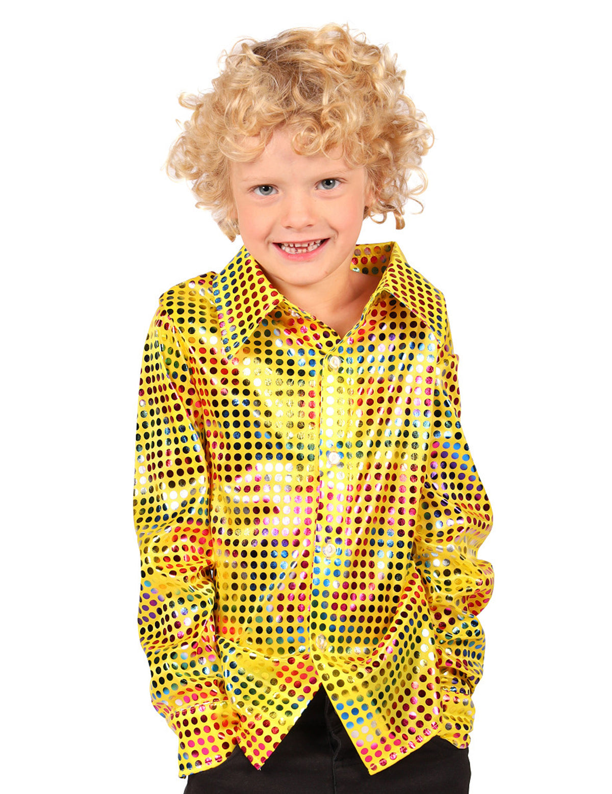 Camisa disco con lentejuelas amarillas para niño