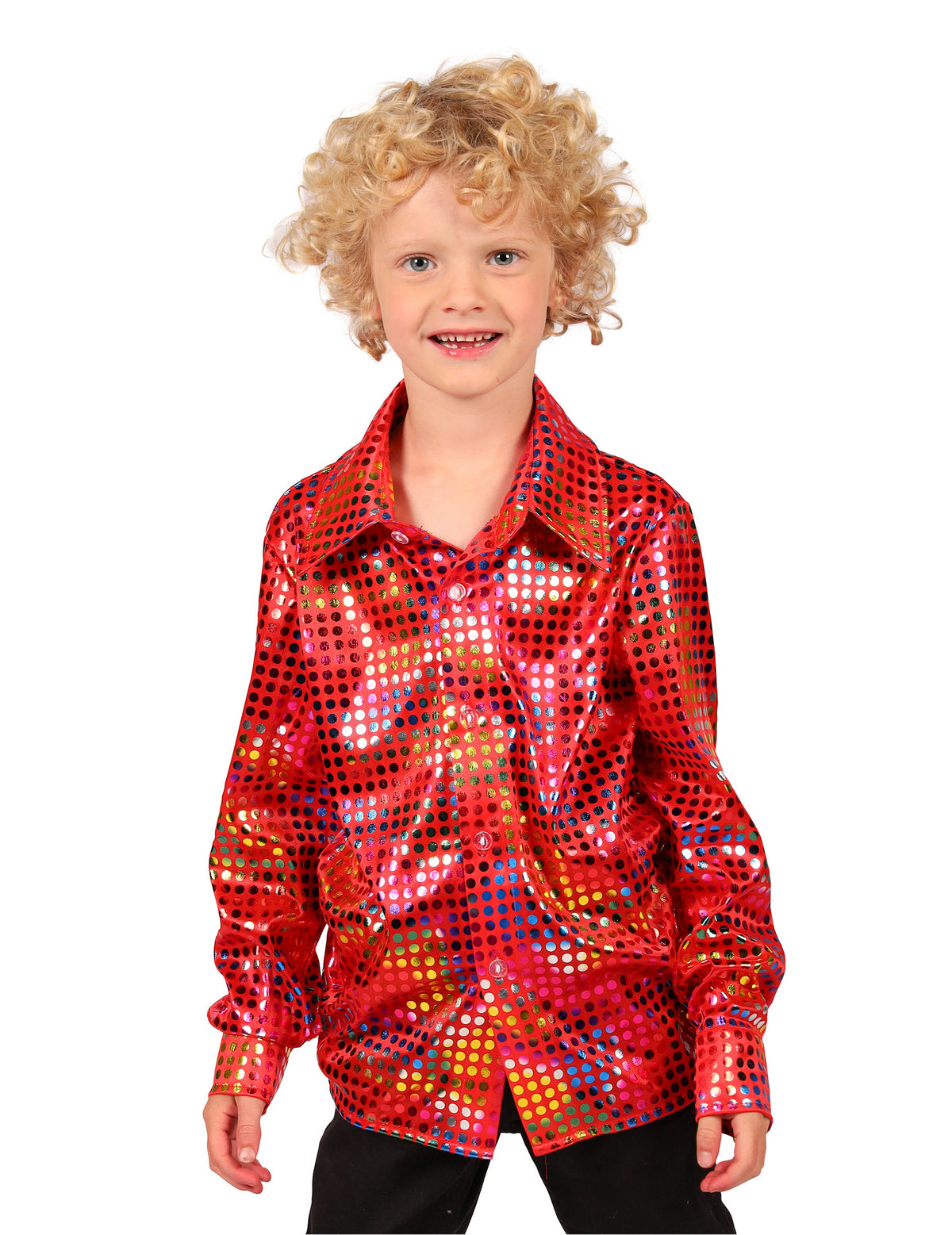 Camisa disco de lentejuelas roja para niño