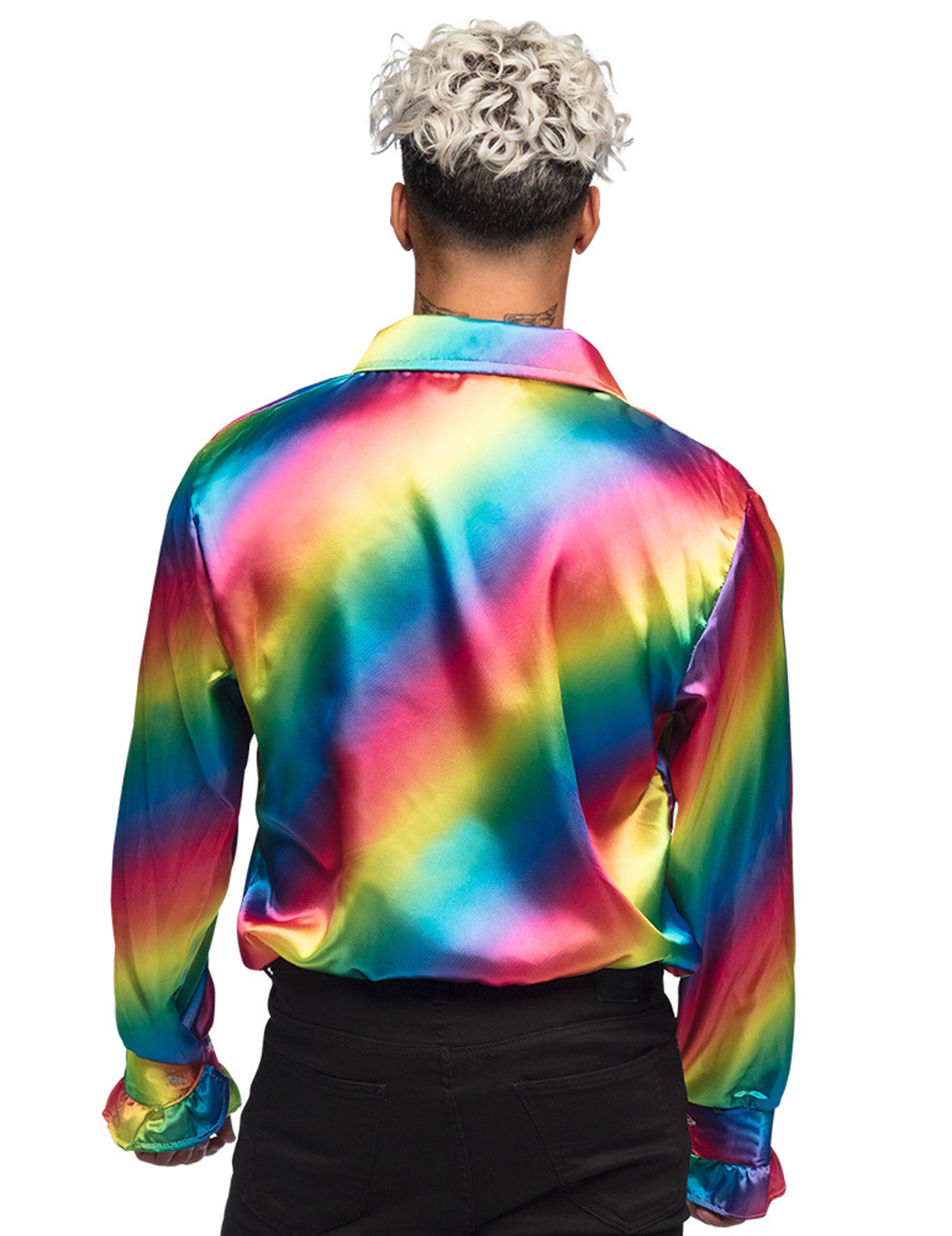 Camisa disco arcoíris adulto