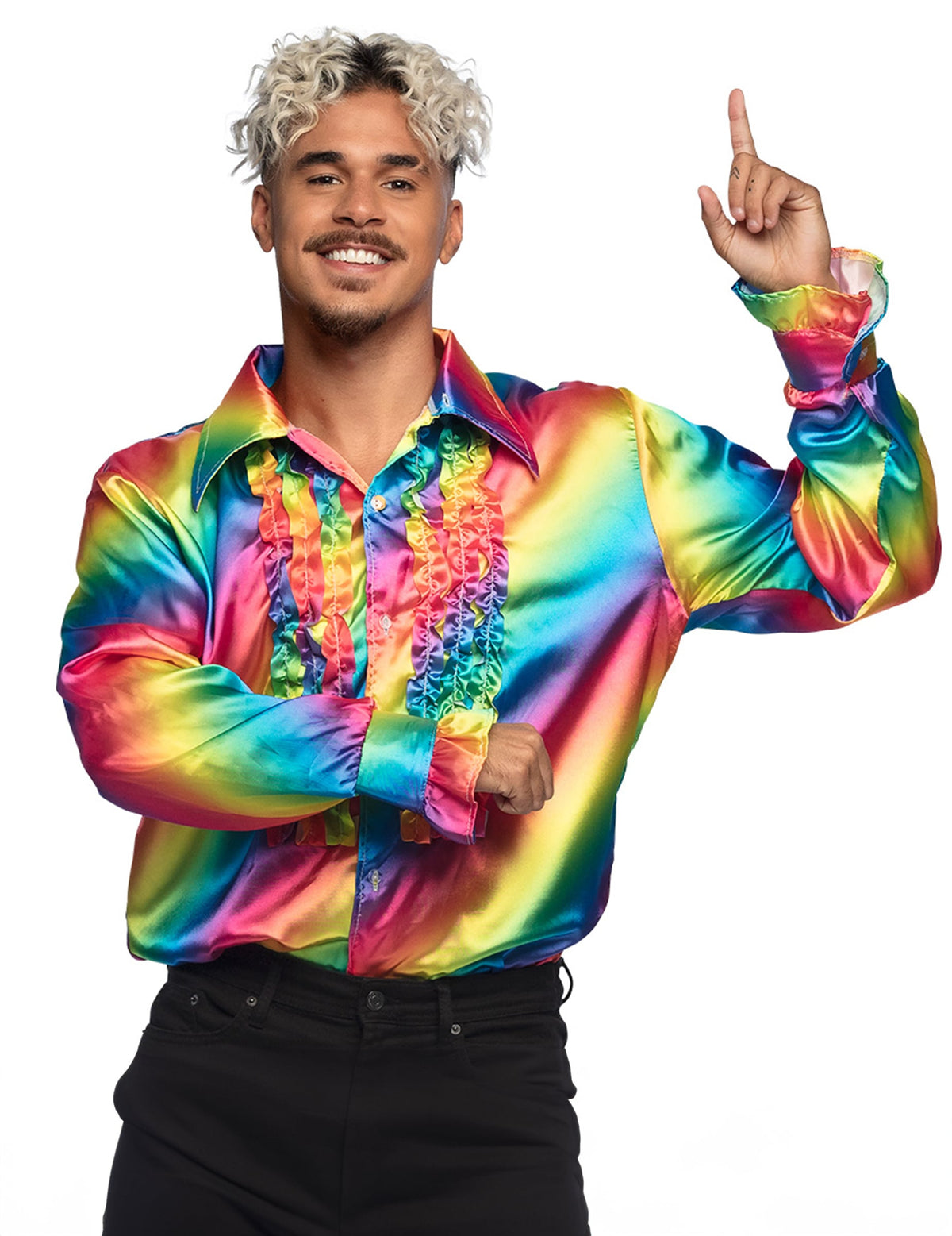 Camisa disco arcoíris adulto