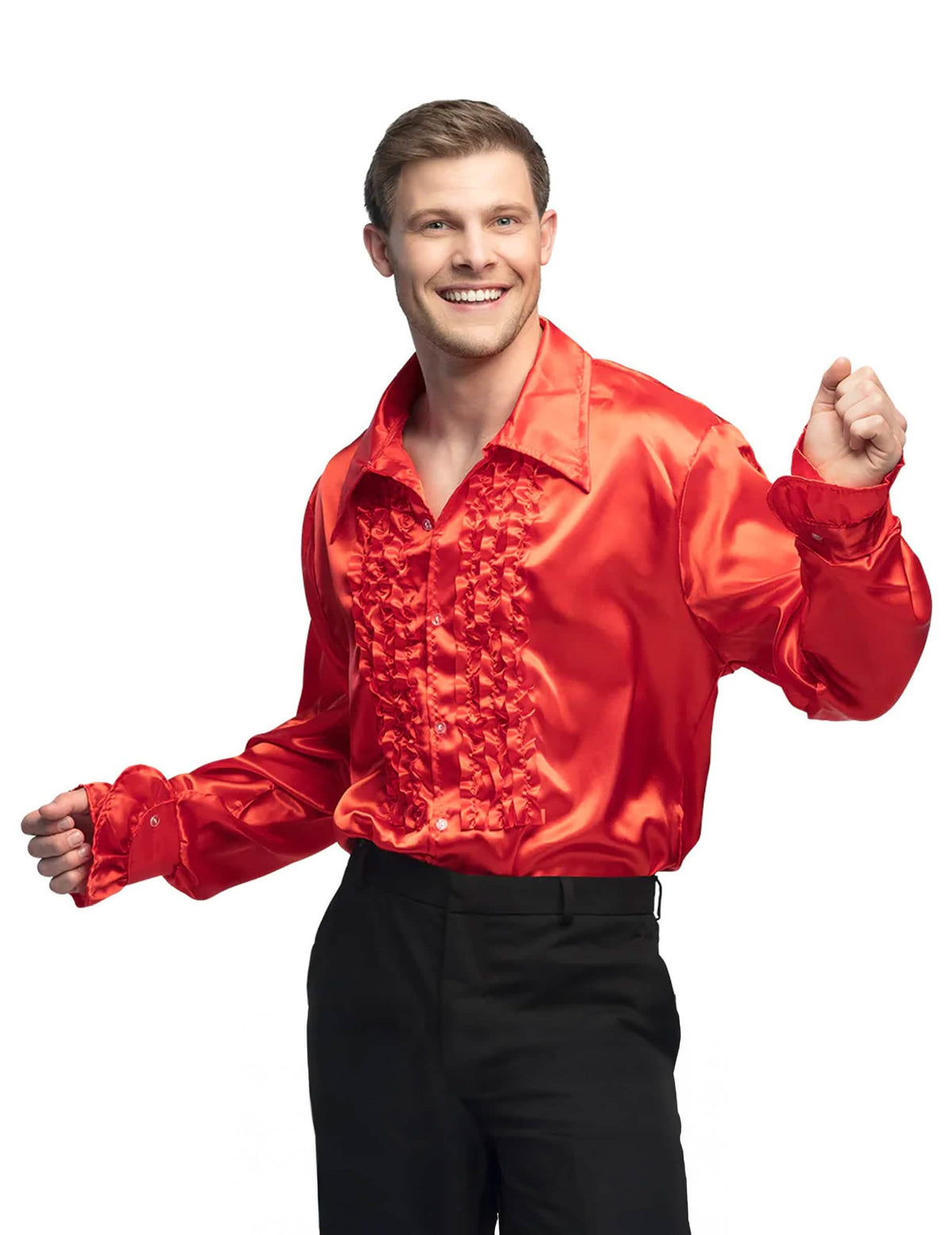 Camisa roja estilo disco para adulto