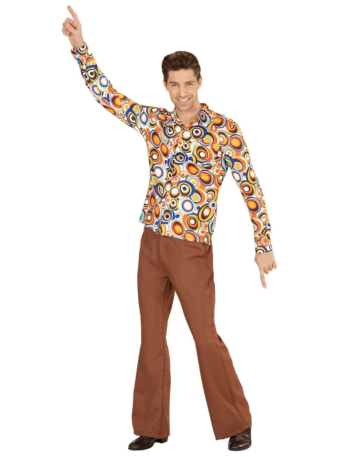 Camisa groovy burbujas años 70 hombre