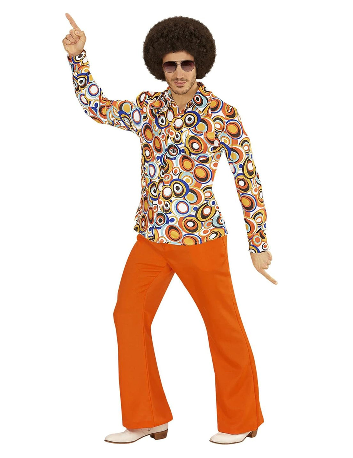 Camisa groovy burbujas años 70 hombre