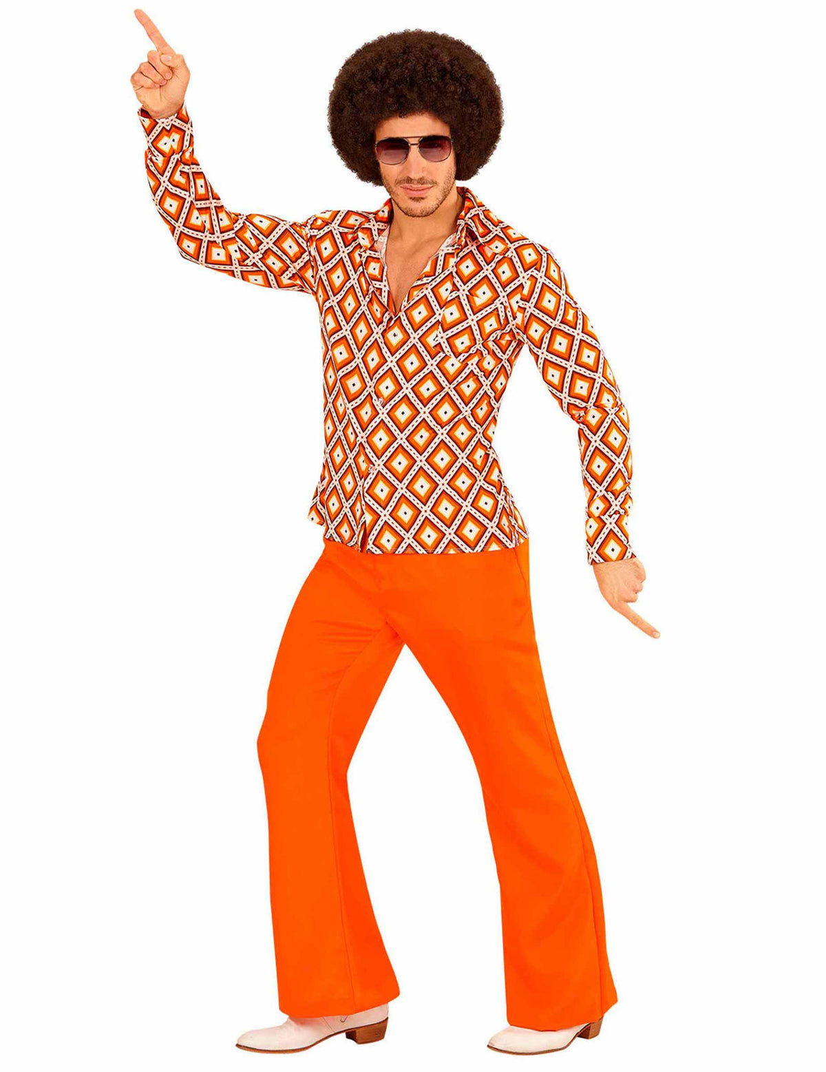 Camisa groovy retro años 70 hombre