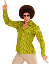 Camisa retro verde años 70 para hombre