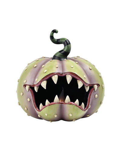 Calabaza carnívora decorativa de resina con LED 28 x 28,5 x 28,5 cm