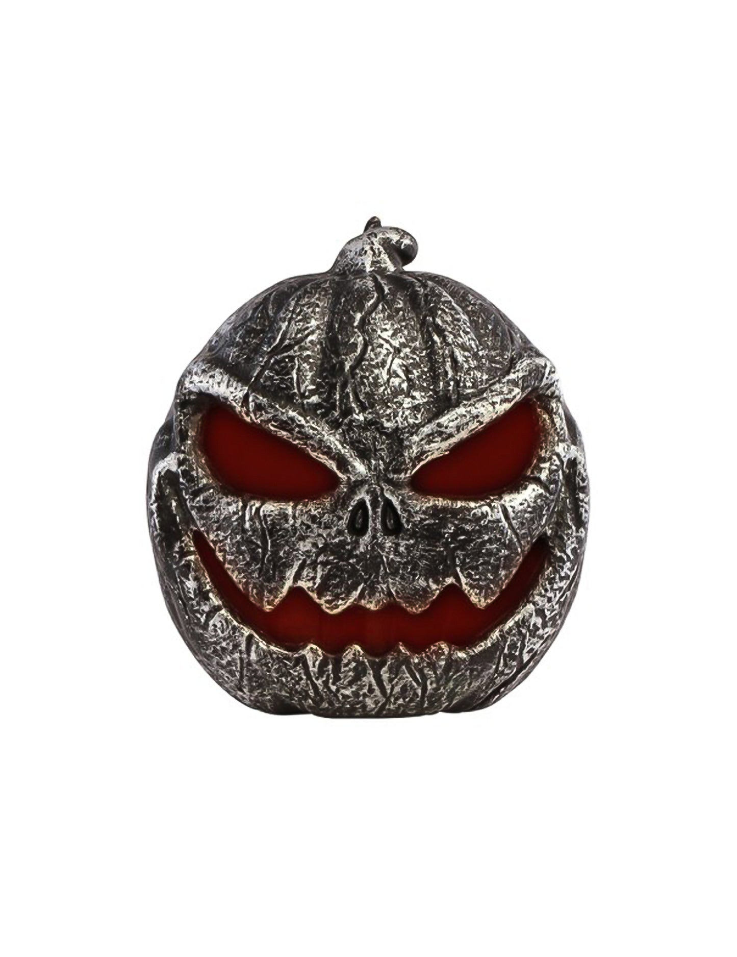 Calabaza decorativa plateada de plástico con LED 24 x 11 x 28 cm