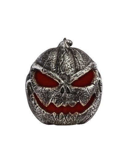 Calabaza decorativa plateada de plástico con LED 24 x 11 x 28 cm