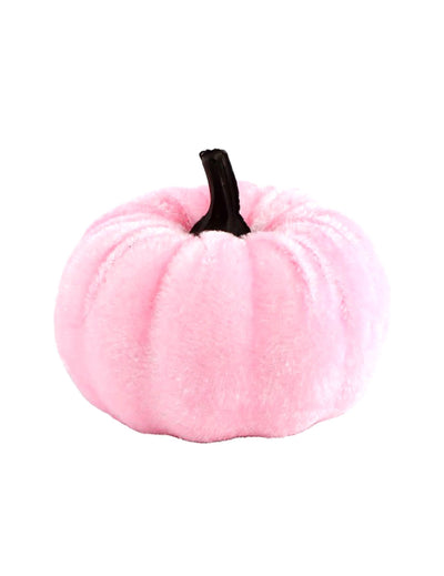 Calabaza efecto terciopelo rosa pastel 7 cm