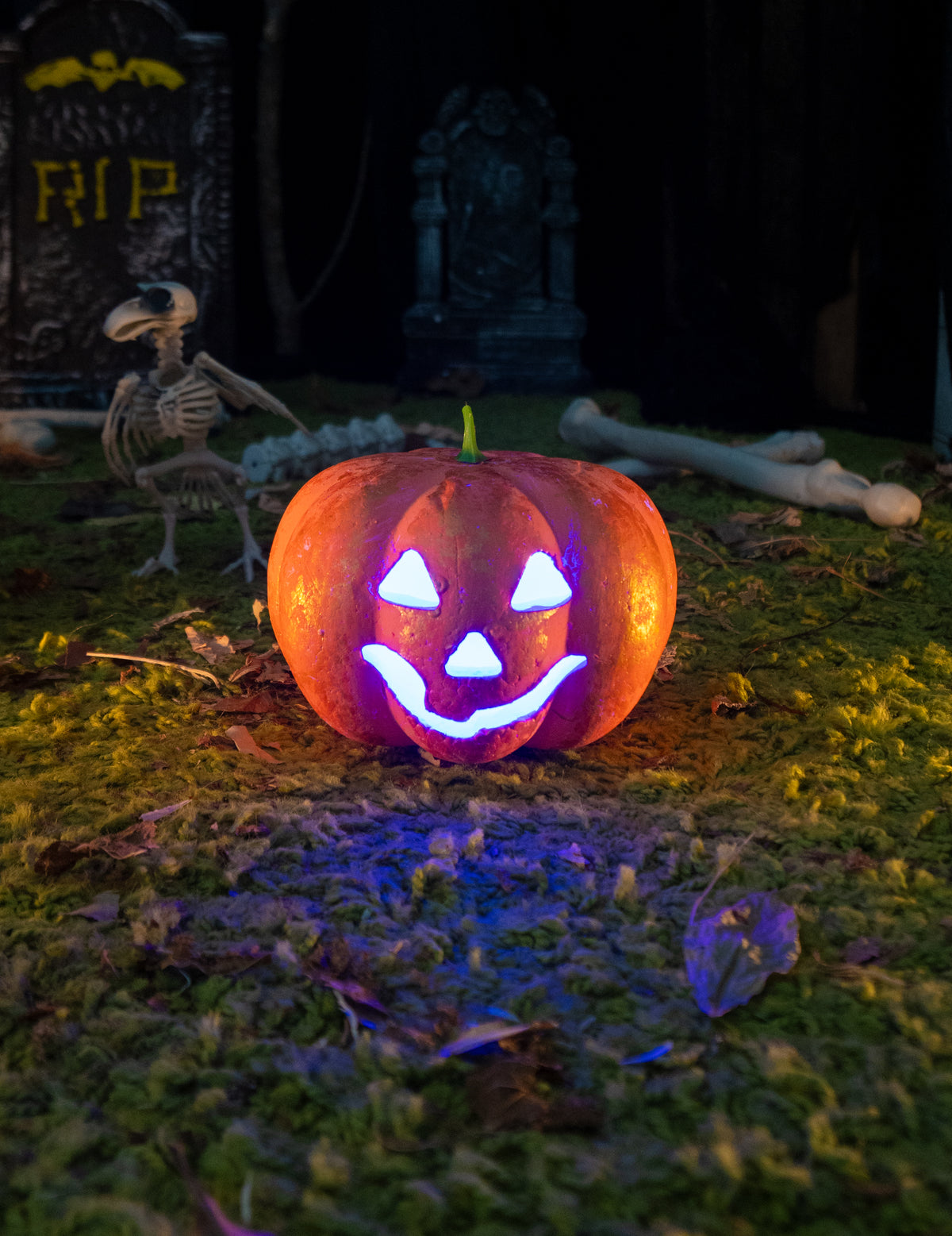 Calabaza de Halloween con purpurina 