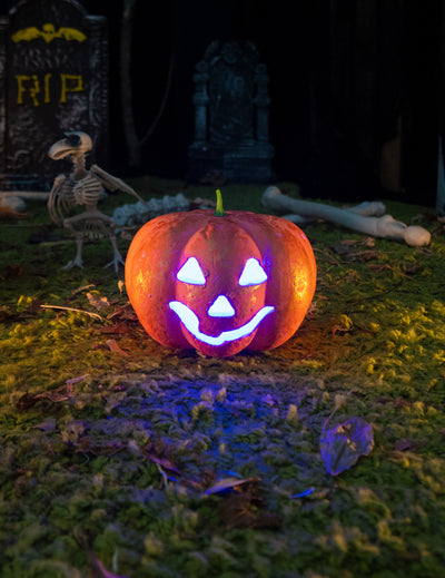 Calabaza de Halloween con purpurina 