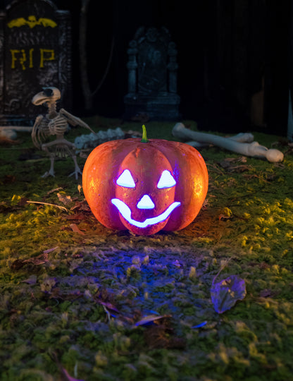 Calabaza de Halloween con purpurina 