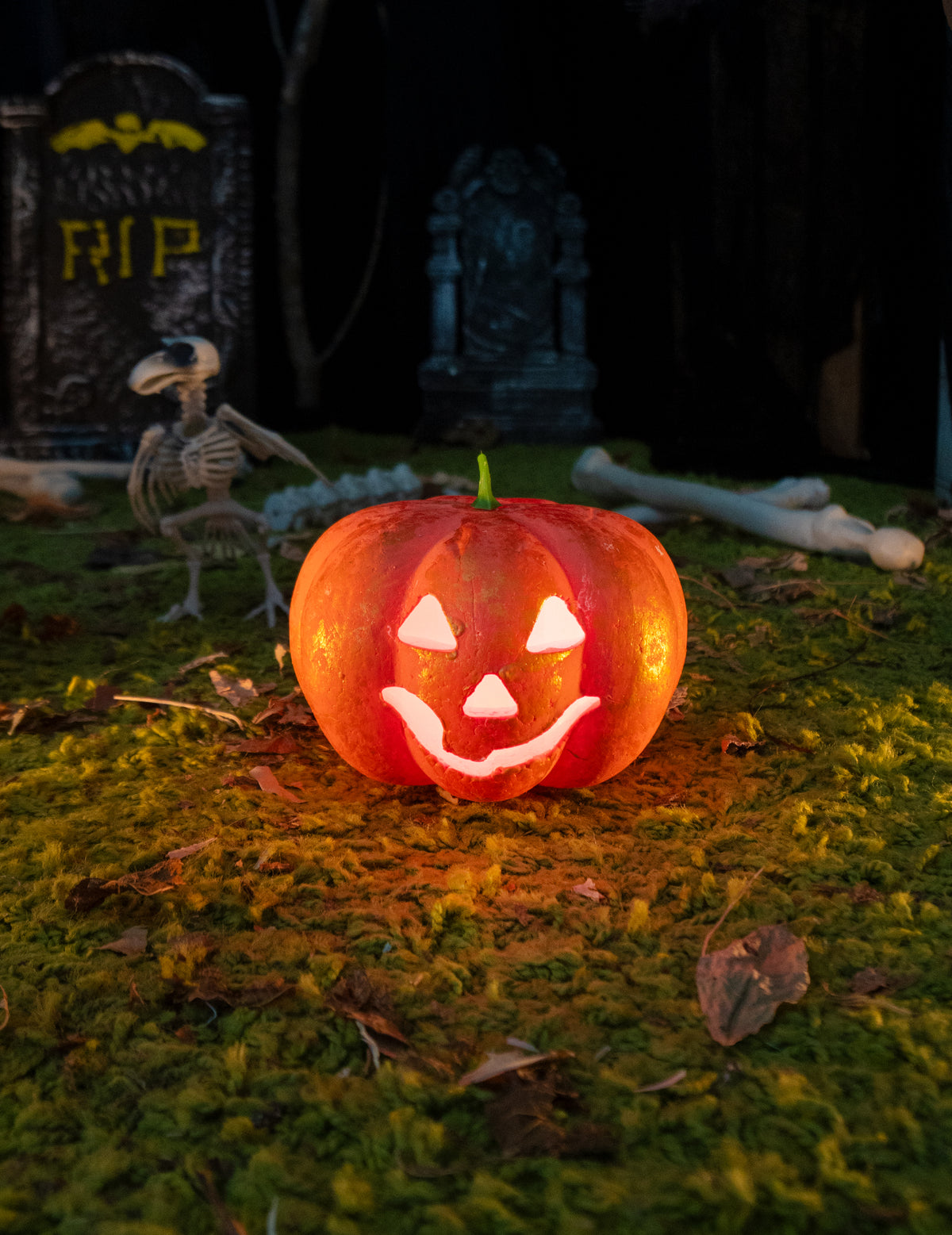 Calabaza de Halloween con purpurina 