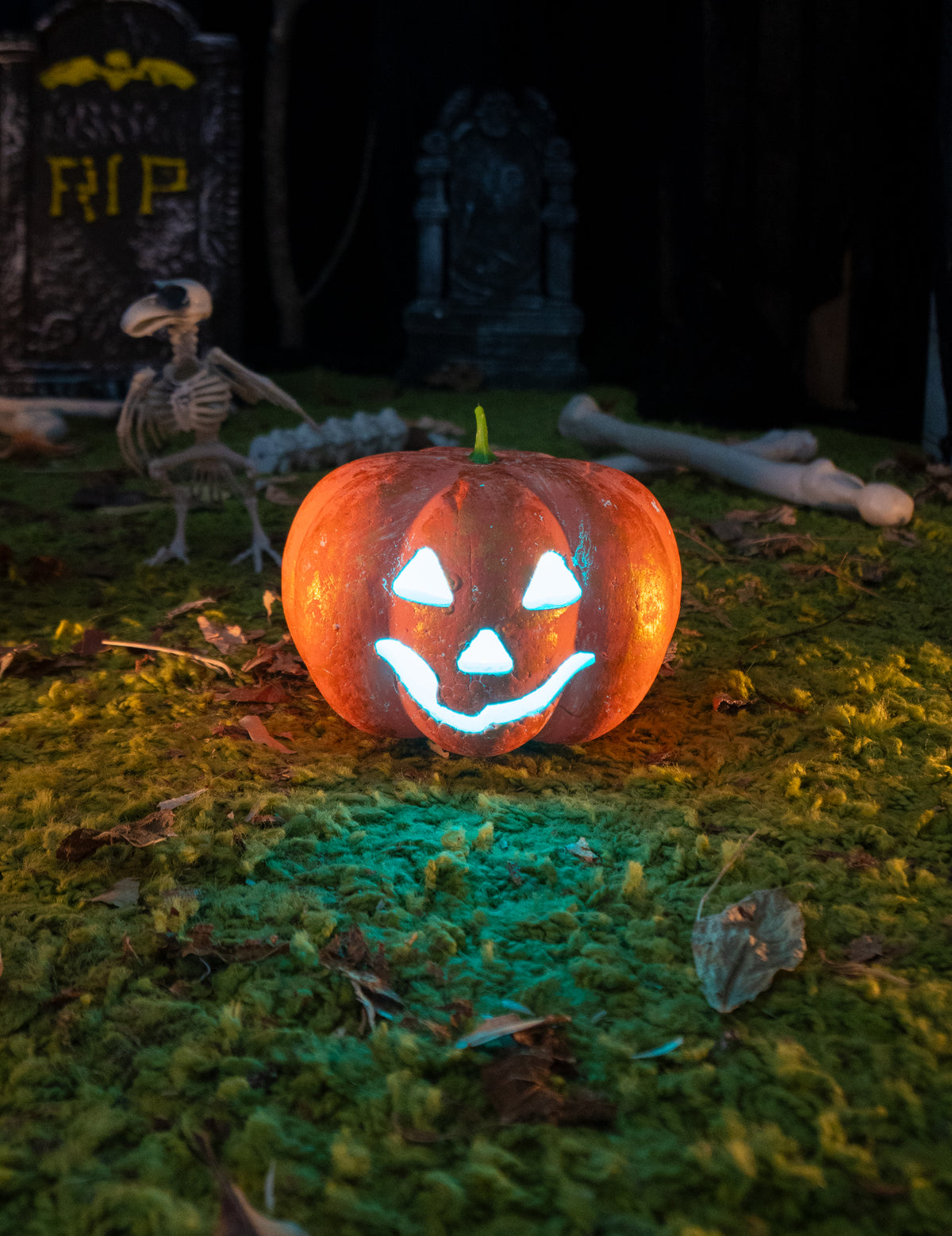 Calabaza de Halloween con purpurina 