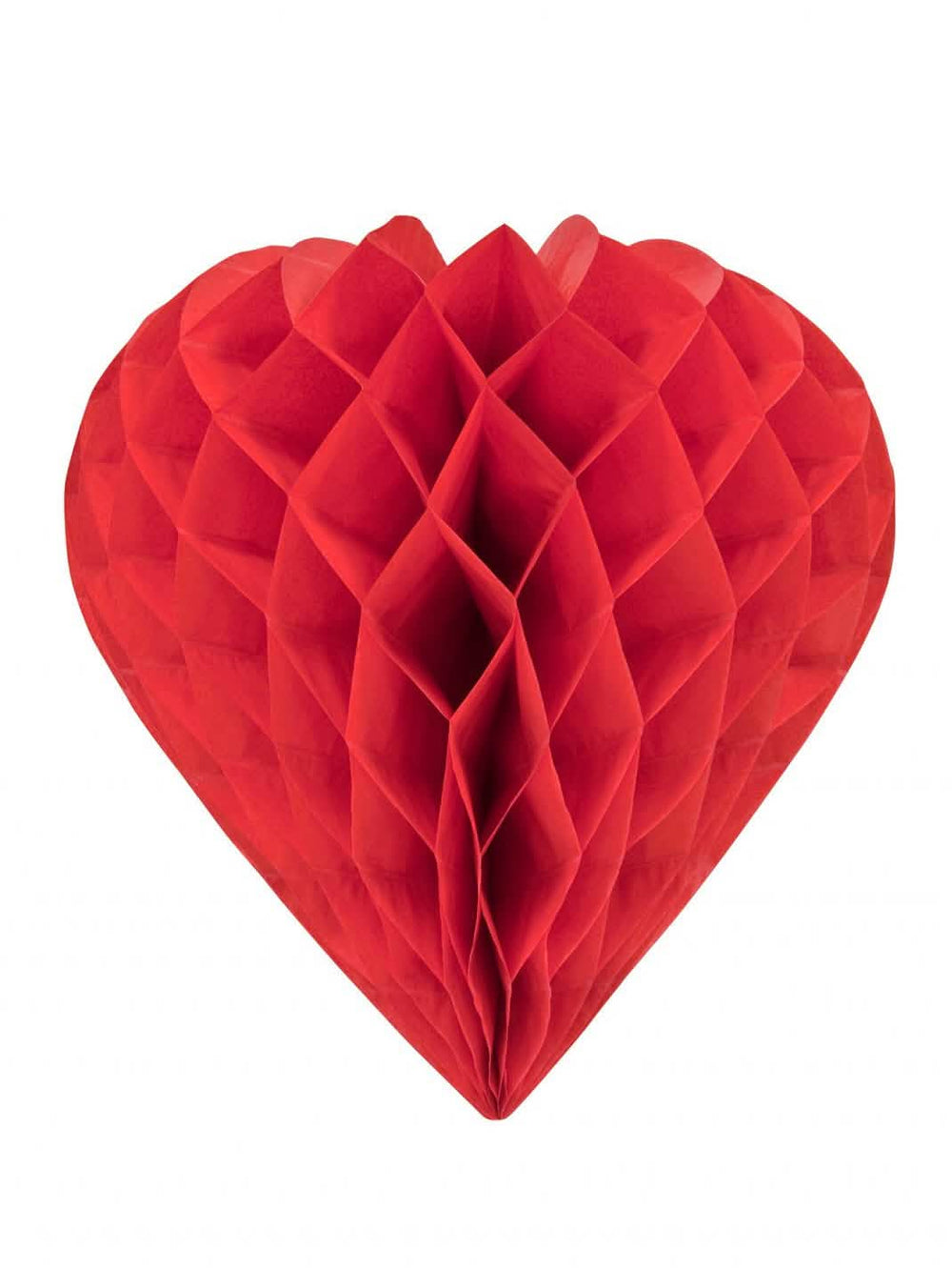 Suspensión corazón de papel alveolado para decoración rojo