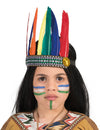 Coiffe indienne pour enfant colorée à plumes multicolores