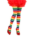 Collants multicolores pour adulte à rayures horizontales arc-en-ciel
