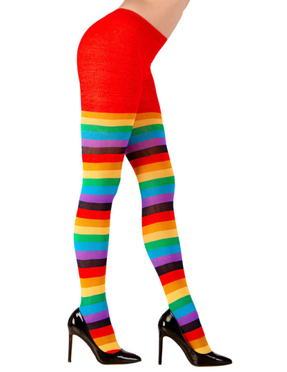 Vue de profil des collants multicolores pour adulte