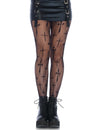 Collants résille croix de nonne pour femme noir avec motifs croix