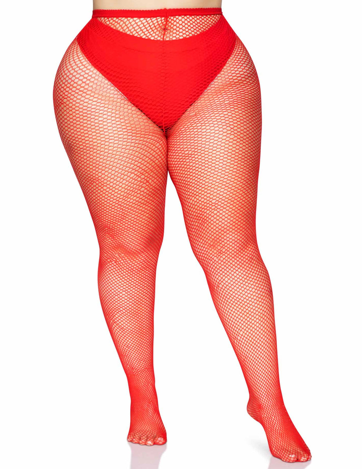 Pantys rojos de rejilla para mujer ideales para Halloween