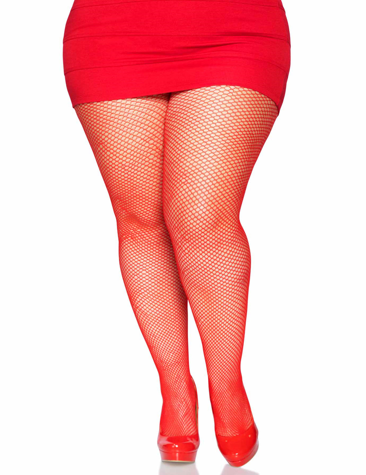 Pantys rojos de rejilla para mujer ideales para Halloween