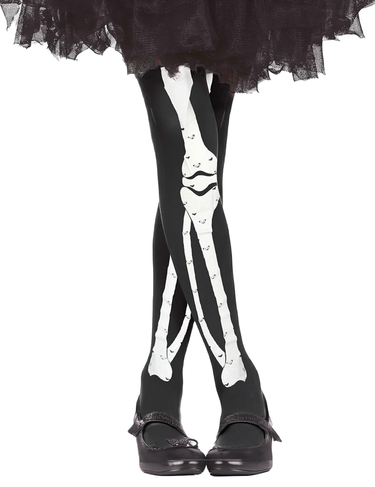 medias esqueleto halloween para niño blanco y negro