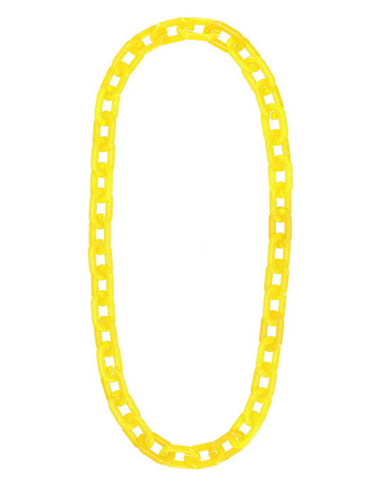 Collar de cadena ancha amarillo neón