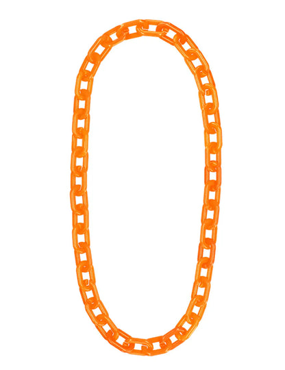 Collar de cadena ancha naranja flúor